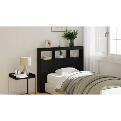 Headboard Black Oak 120 x 17 x 102 cm Engineered Wood