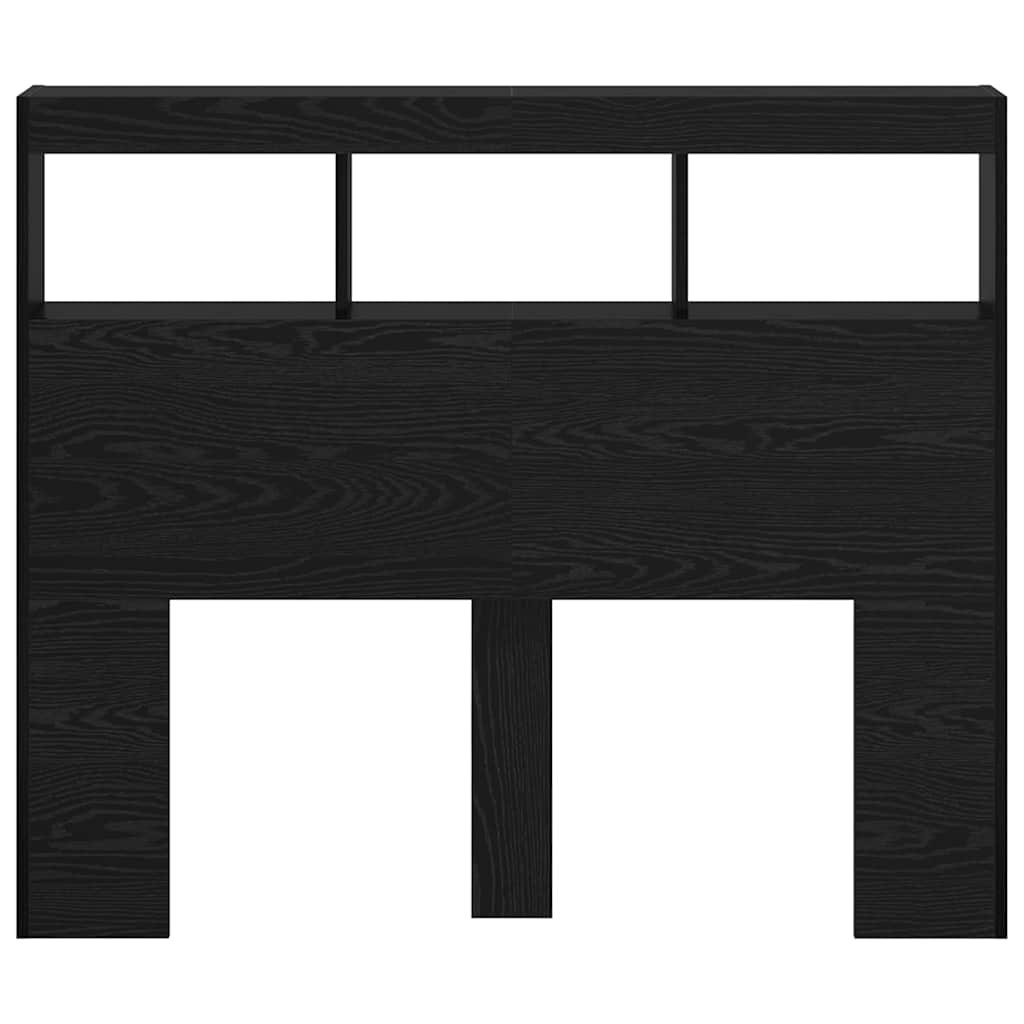 Headboard Black Oak 120 x 17 x 102 cm Engineered Wood