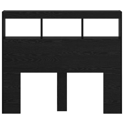 Headboard Black Oak 120 x 17 x 102 cm Engineered Wood