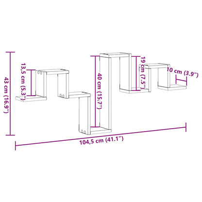 Wall Shelf Wall-mounted Old Wood 104.5 x 43 x 10 cm