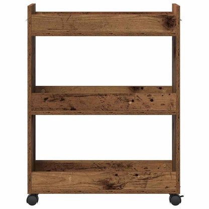 Cabinet with Wheel Old Wood 60 x 22 x 79 cm