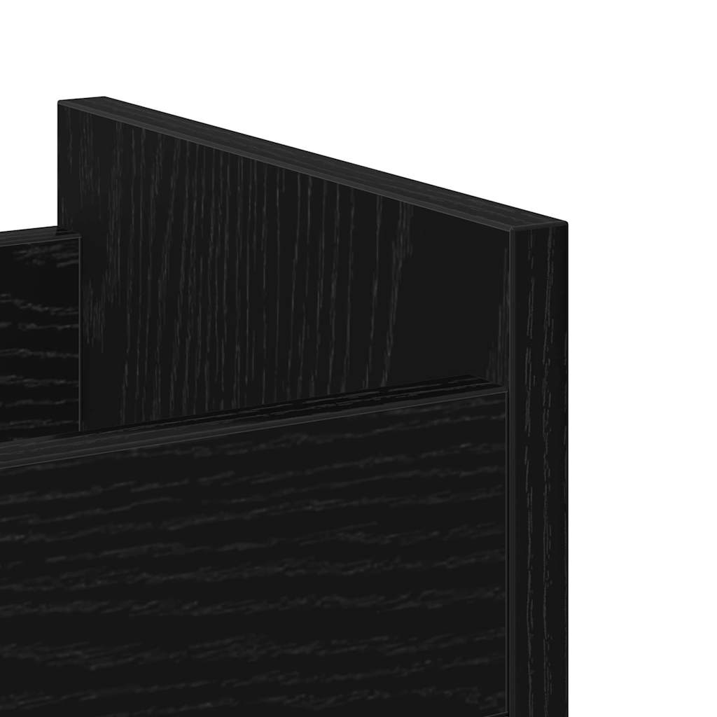 Cabinet with Wheel Black Oak 60 x 22 x 79 cm