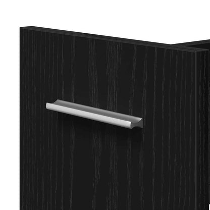 Cabinet with Wheel Black Oak 60 x 22 x 79 cm