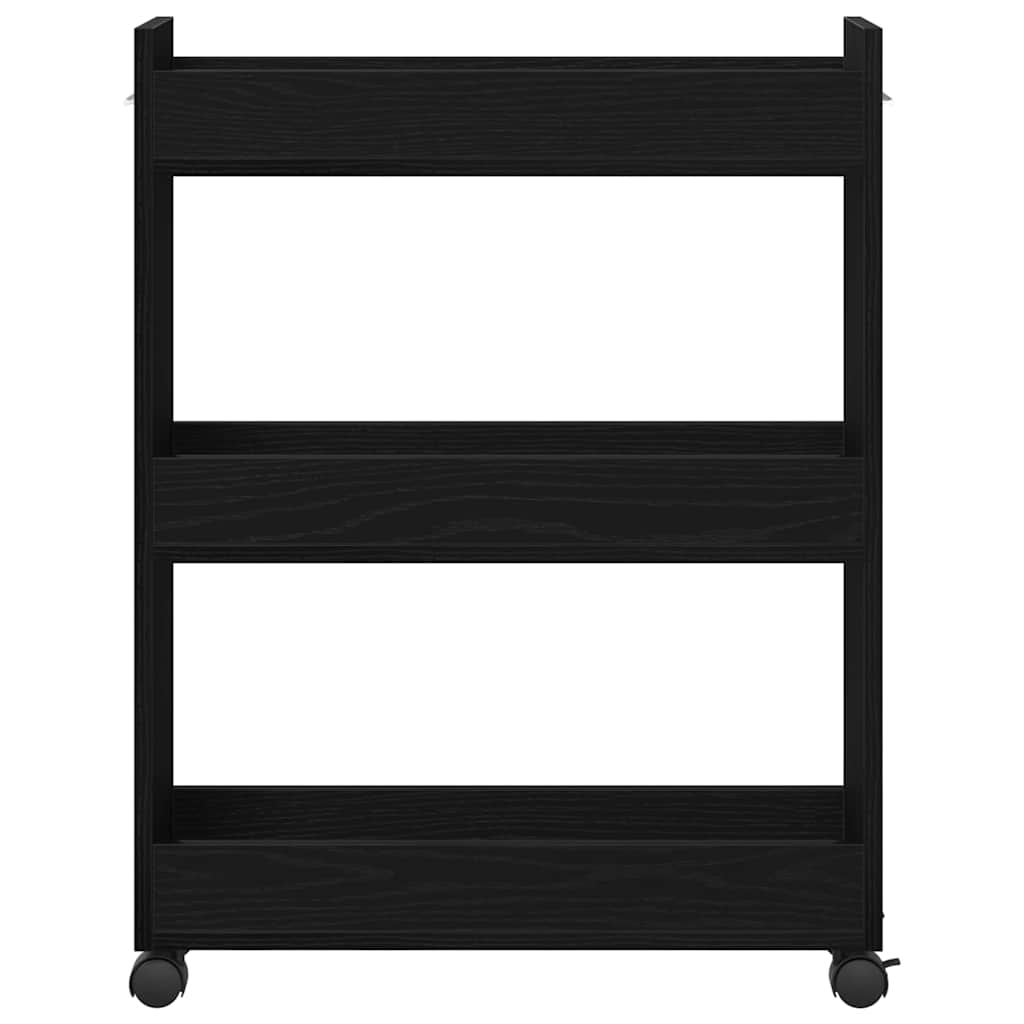 Cabinet with Wheel Black Oak 60 x 22 x 79 cm