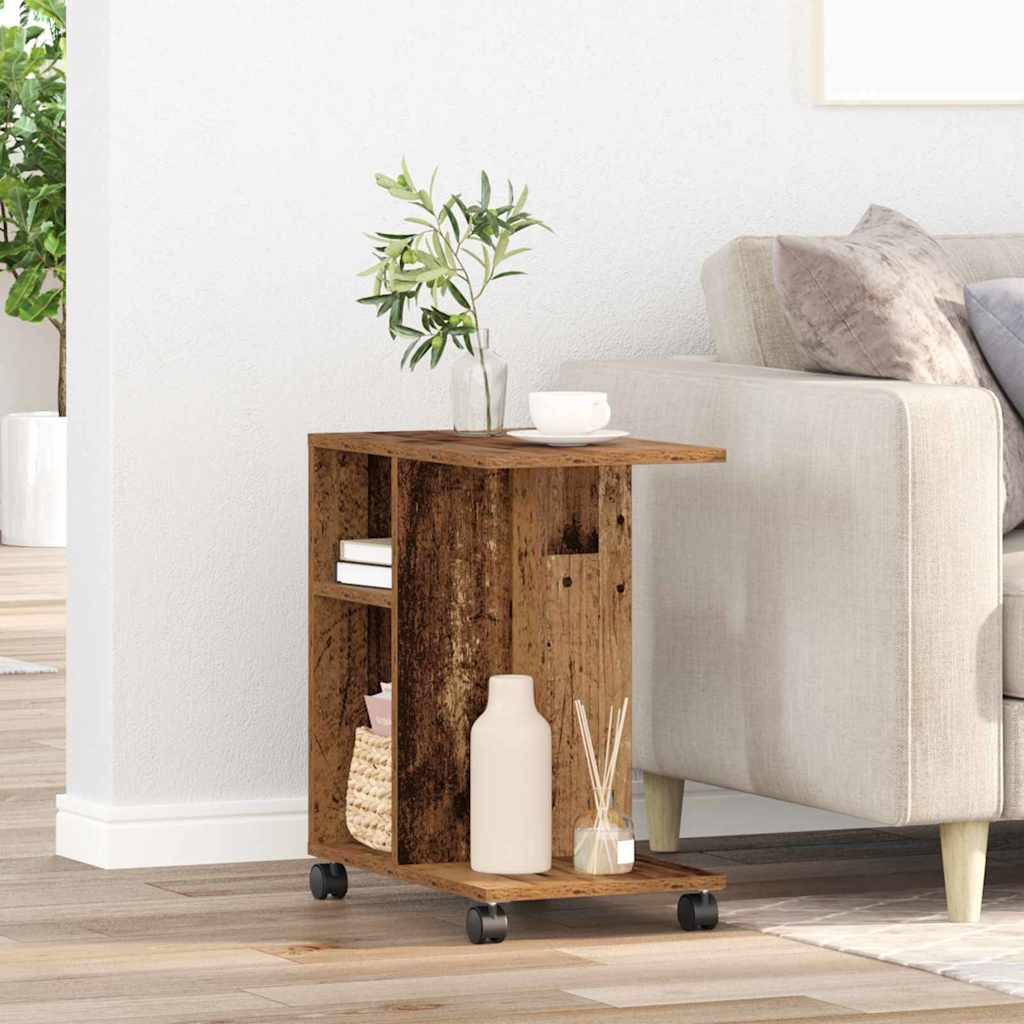 Side Table with Shelf Old wood 50 x 30 x 55 cm Engineered Wood