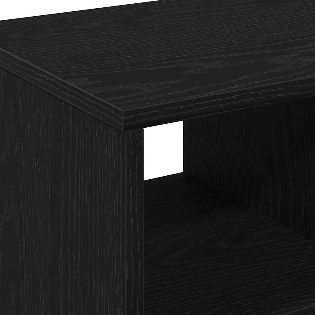 Side Table with Shelf Black oak 50 x 30 x 55 cm Engineered Wood