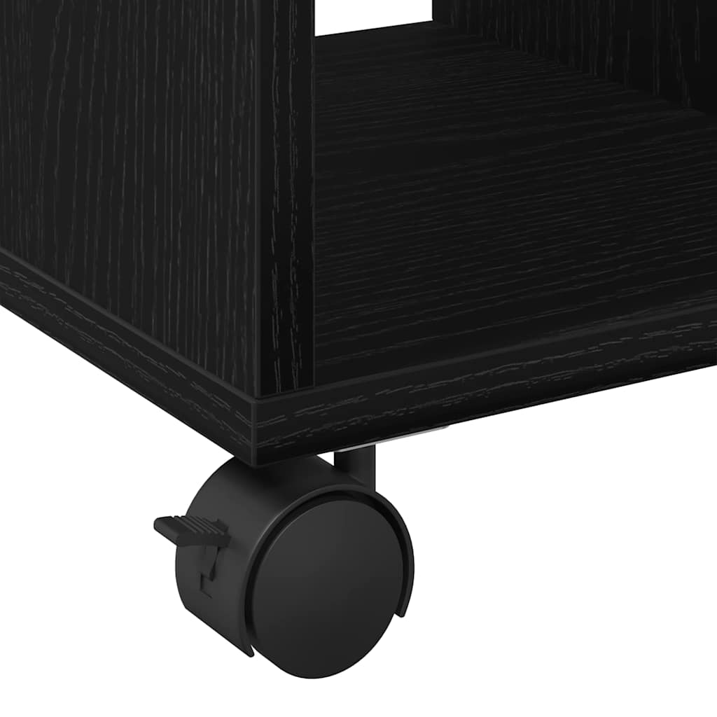Side Table with Shelf Black oak 50 x 30 x 55 cm Engineered Wood