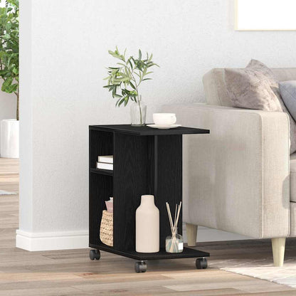 Side Table with Shelf Black oak 50 x 30 x 55 cm Engineered Wood