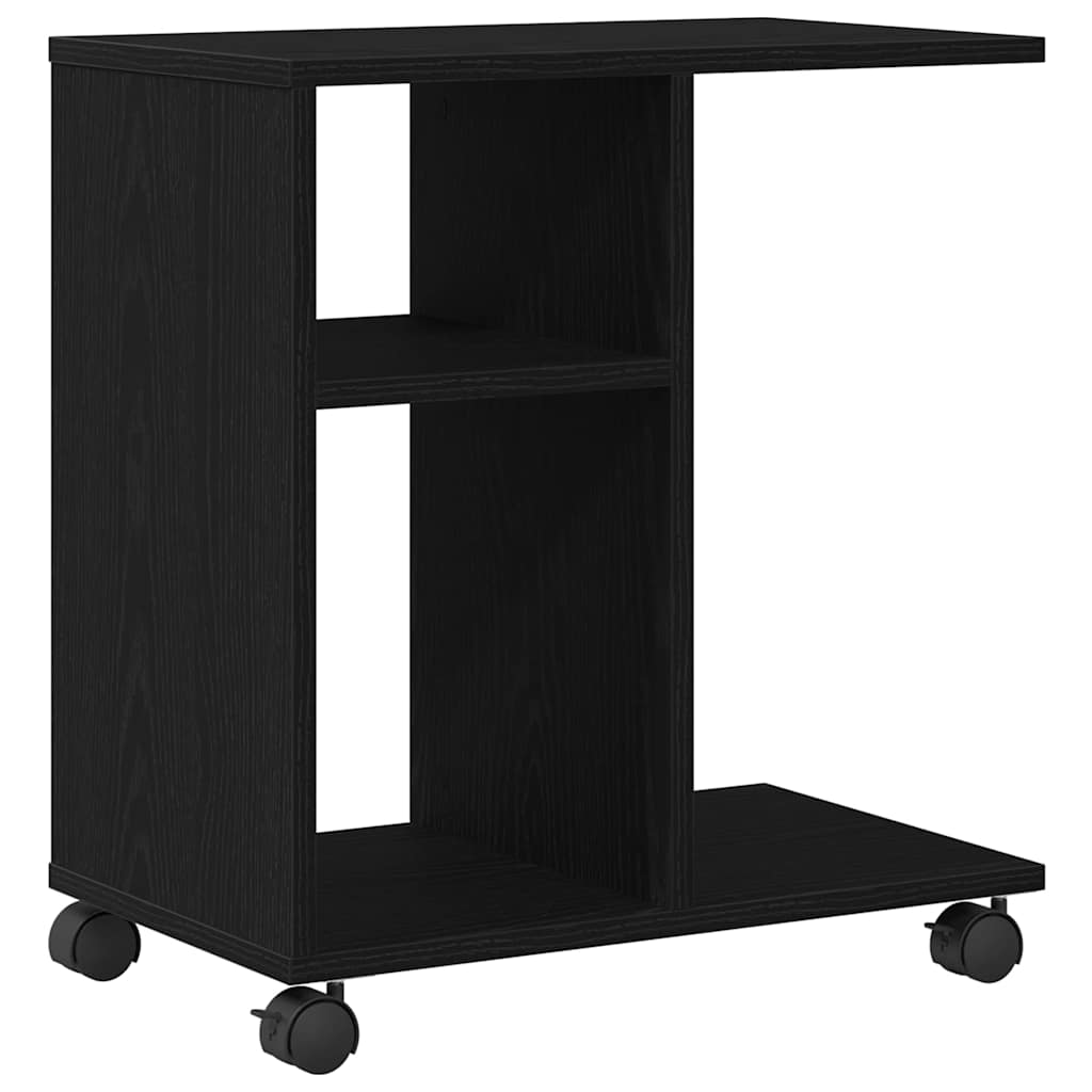 Side Table with Shelf Black oak 50 x 30 x 55 cm Engineered Wood