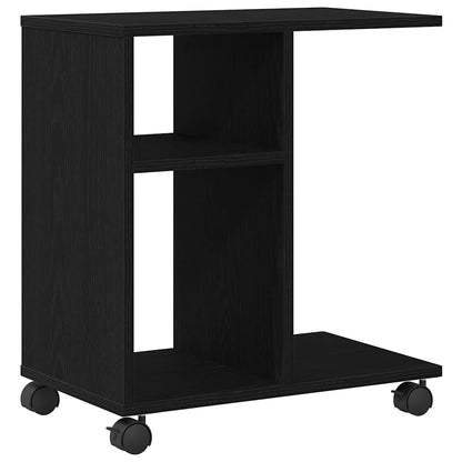 Side Table with Shelf Black oak 50 x 30 x 55 cm Engineered Wood