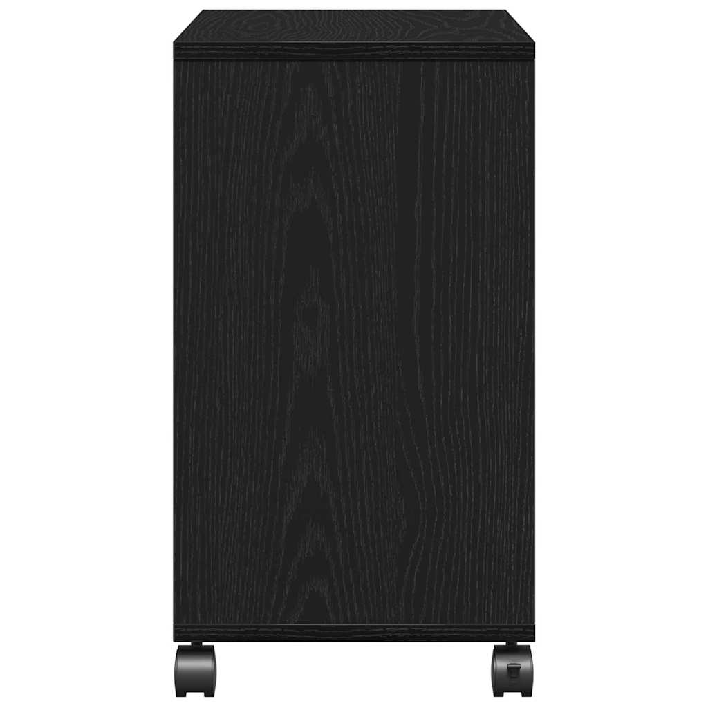 Side Table with Shelf Black oak 50 x 30 x 55 cm Engineered Wood