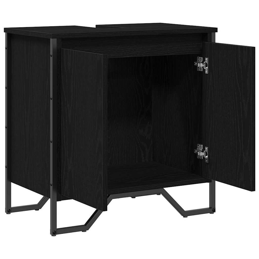 Bathroom Sink Cabinet Black Oak 60 x 35 x 60 cm Engineered wood