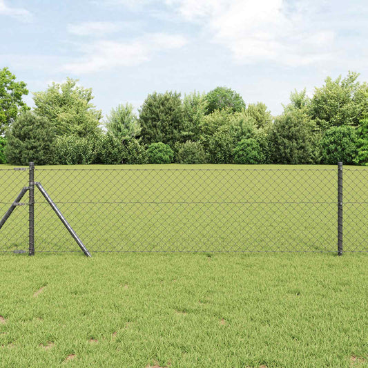 Chain Link Fence 25 x 0.6 m Steel Grey