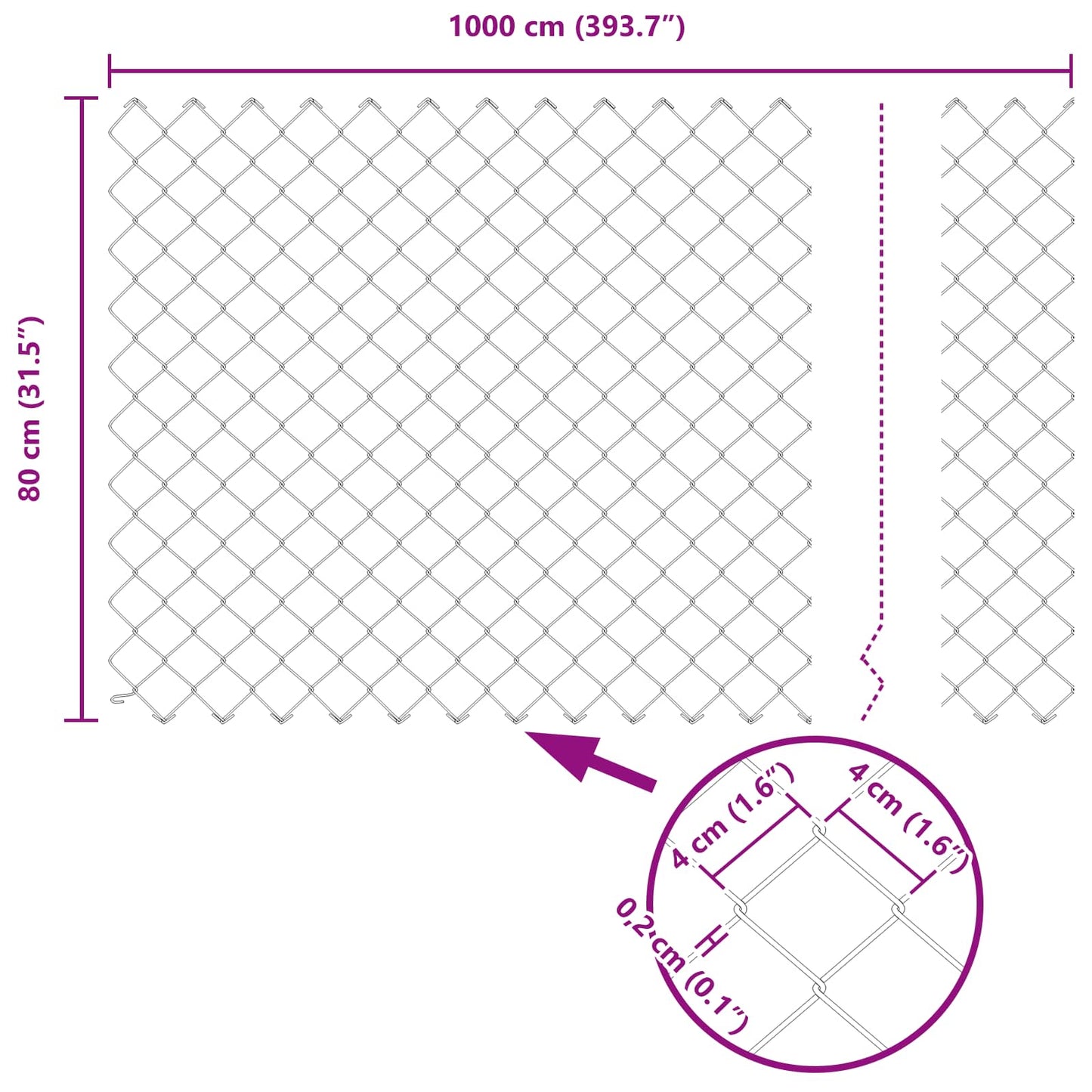 Chain Link Fence Silver