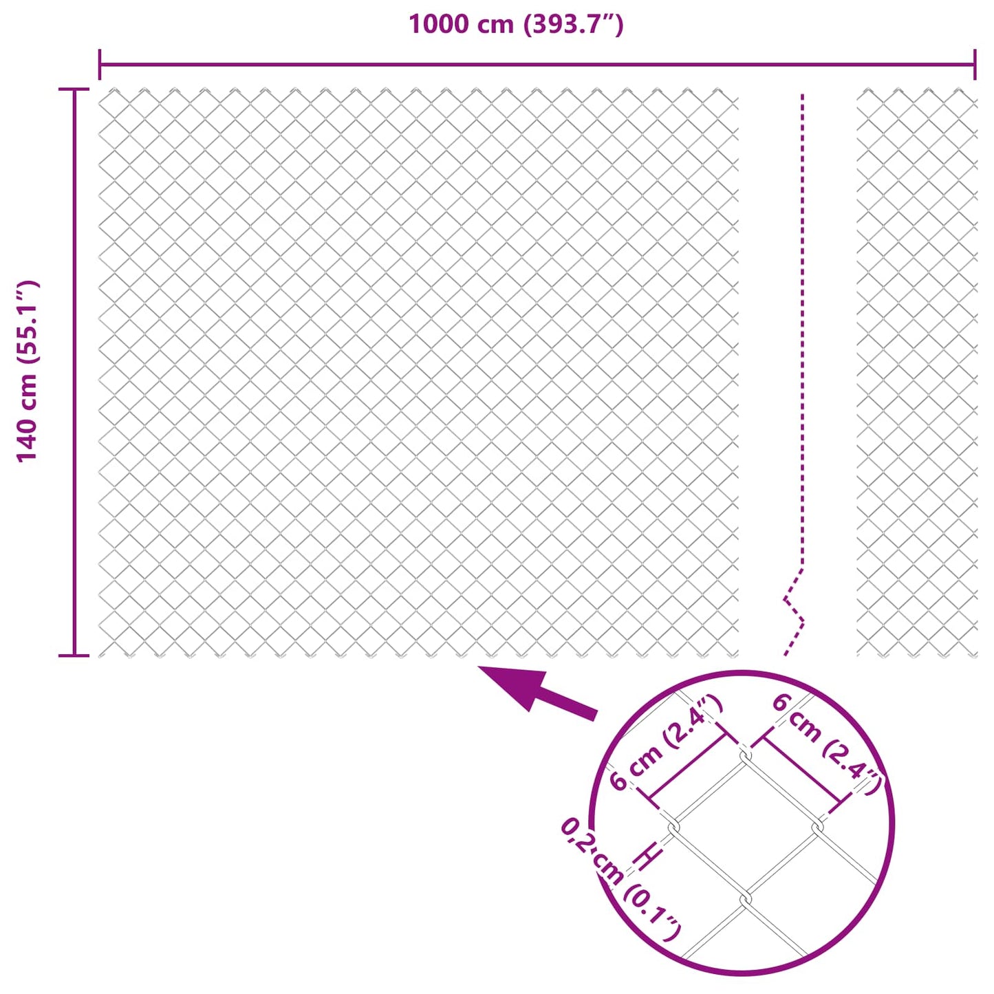 Chain Link Fence Silver