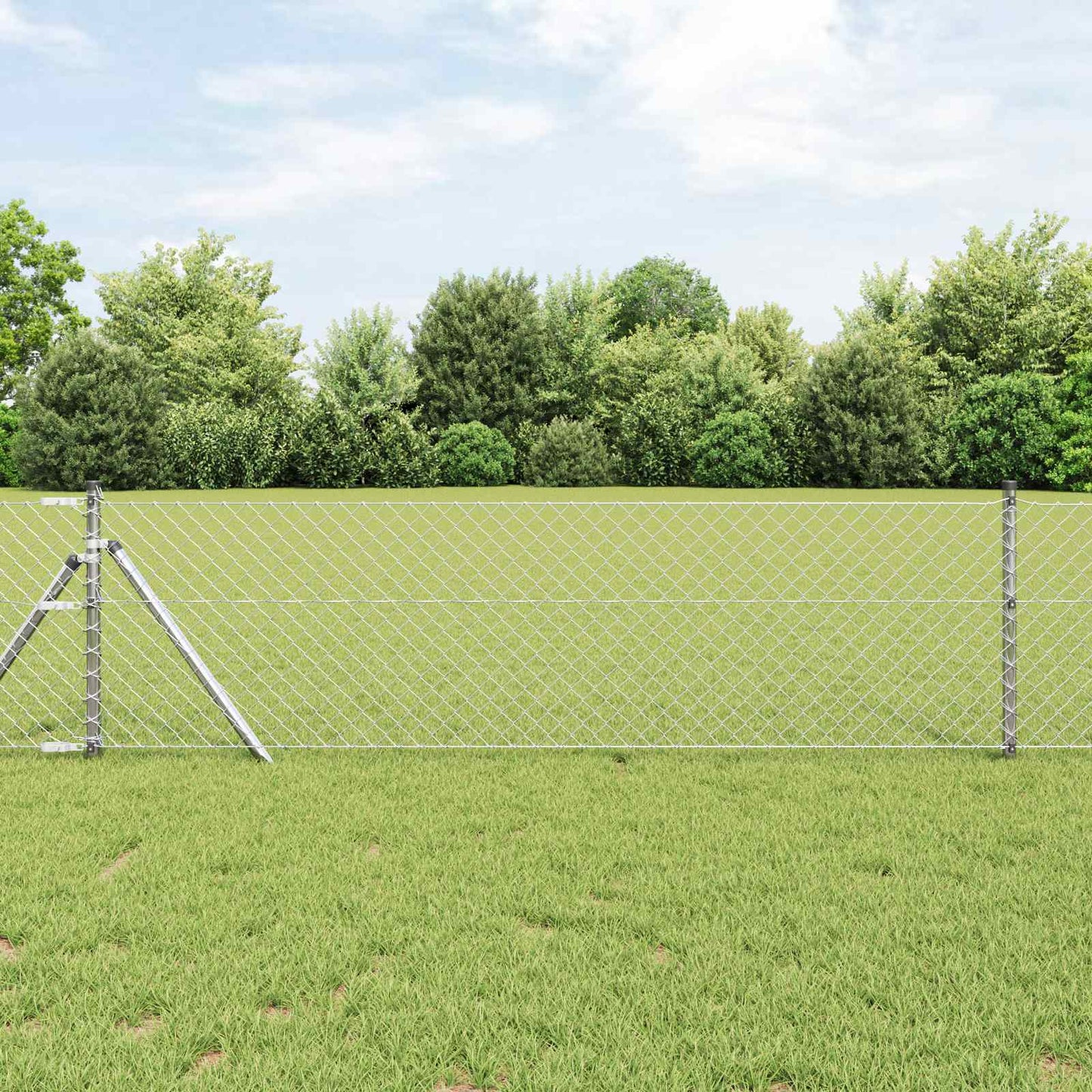 Chain Link Fence Silver 25 x 0.4 m Galvanised steel