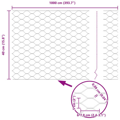 Hexagon Fence Green 0.4 x 10 m PVC