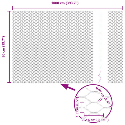 Hexagon Fence Green 0.5 x 10 m PVC