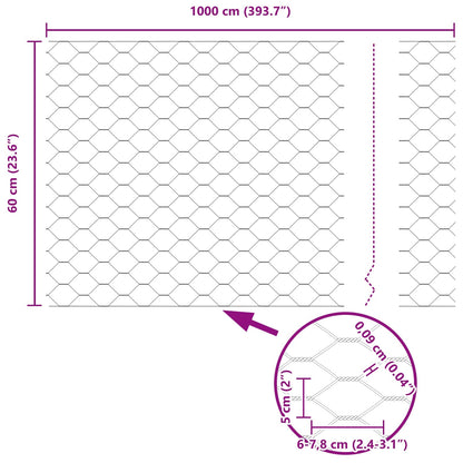 Hexagon Fence Green 0.6 x 10 m PVC