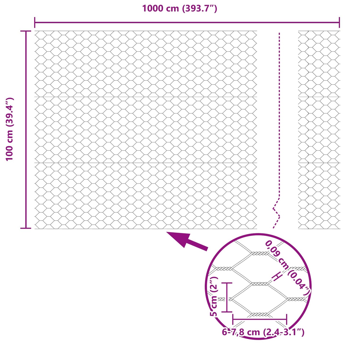 Hexagon Fence Green 1 x 10 m PVC