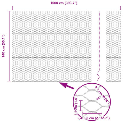 Hexagon Fence Green 1.4 x 10 m PVC