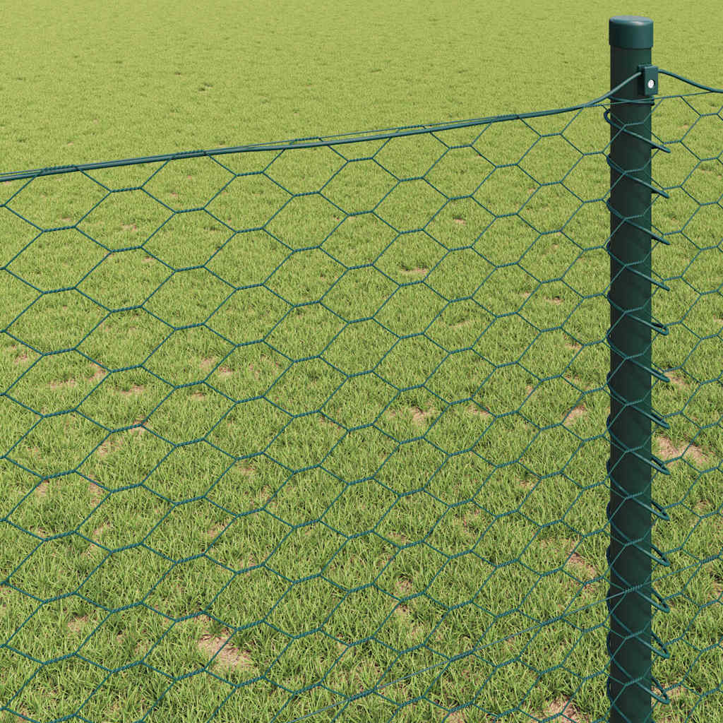 Hexagon Fence Green 1.5 x 10 m PVC