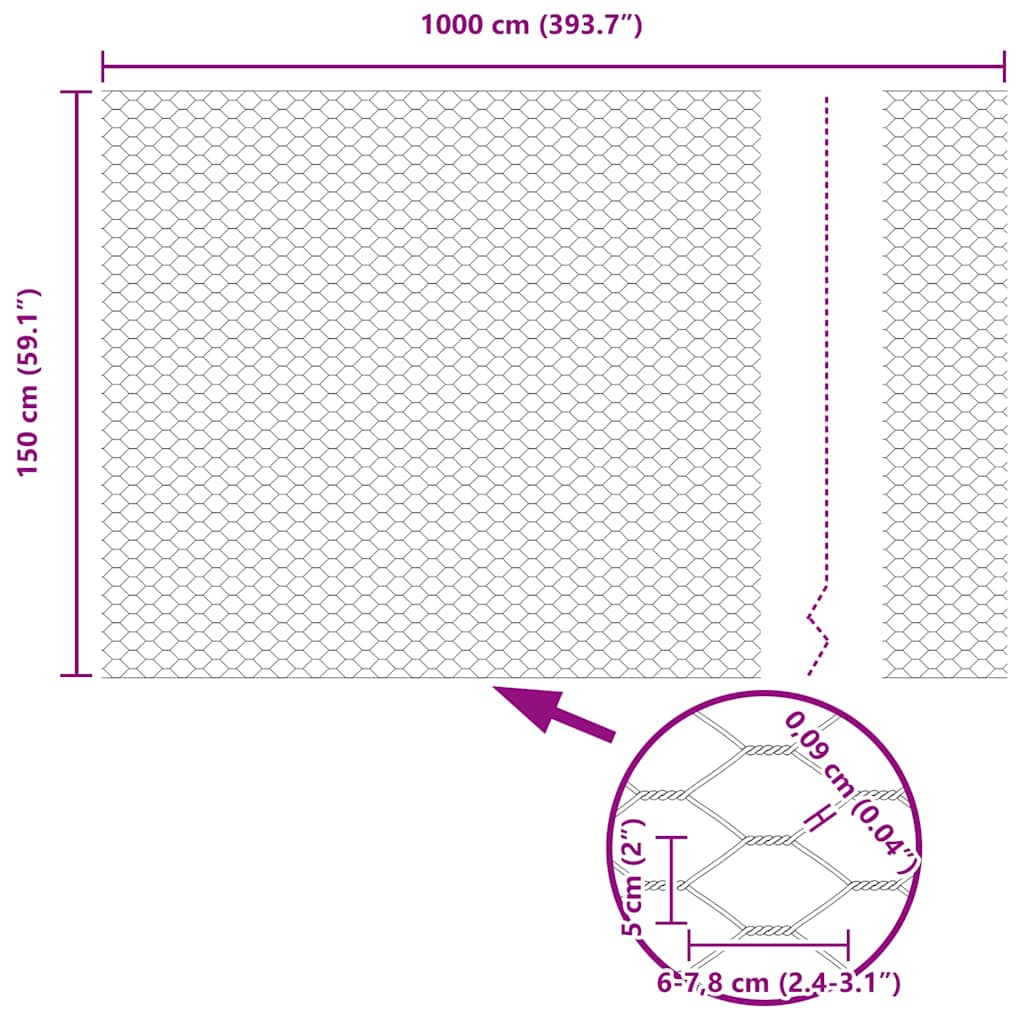 Hexagon Fence Green 1.5 x 10 m PVC