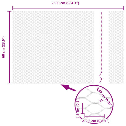 Hexagon Fence Green 0.6 x 25 m PVC