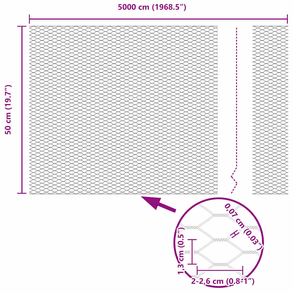 Hexagon Fence Green 0.5 x 50 m PVC