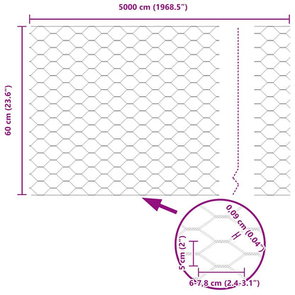 Hexagon Fence Green 0.6 x 50 m PVC