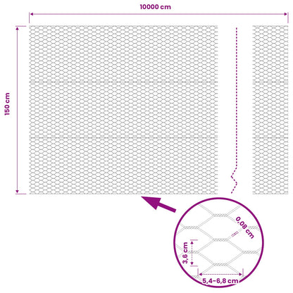 Hexagon Fence Green 1.5 x 100 m PVC