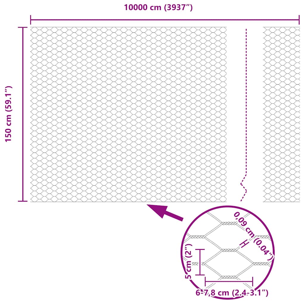 Hexagon Fence Green 1.5 x 100 m PVC