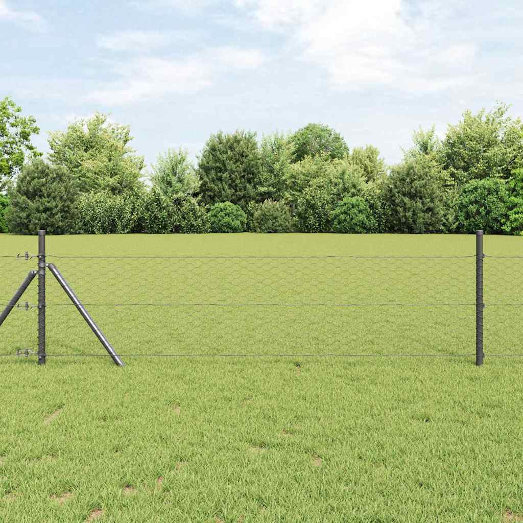 Hexagon Fence Grey 0.8 x 10 m PVC