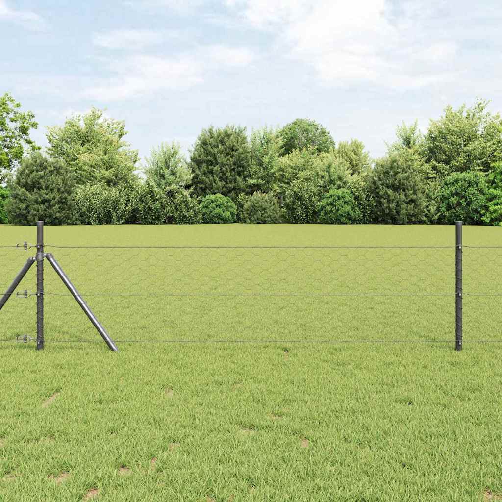 Hexagon Fence Grey 1 x 10 m PVC