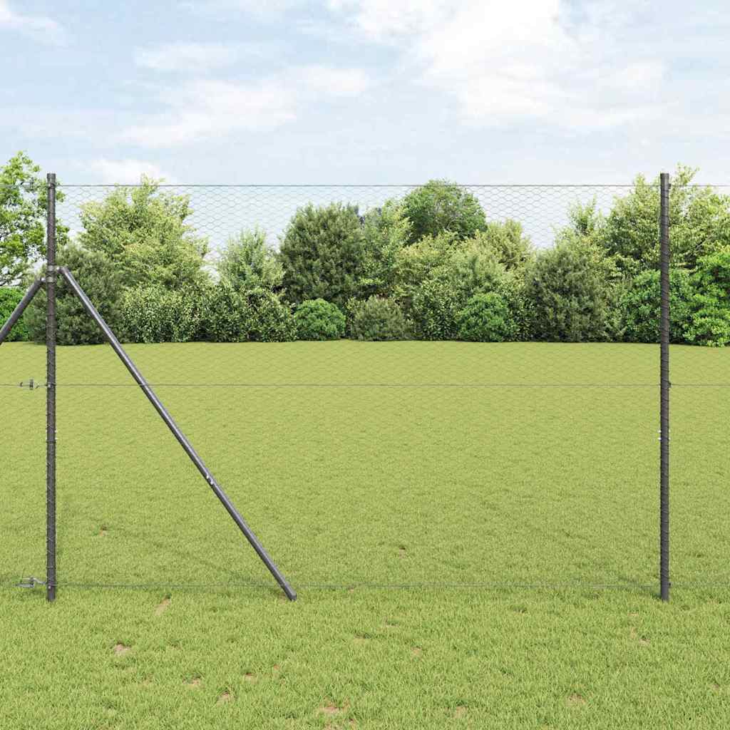 Hexagon Fence Grey 1.5 x 10 m PVC