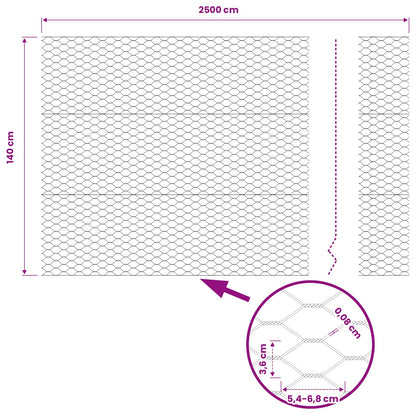 Hexagon Fence Grey 1.4 x 25 m PVC
