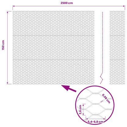 Hexagon Fence Grey 1.6 x 25 m PVC