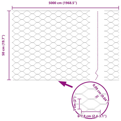 Hexagon Fence Grey 0.5 x 50 m PVC