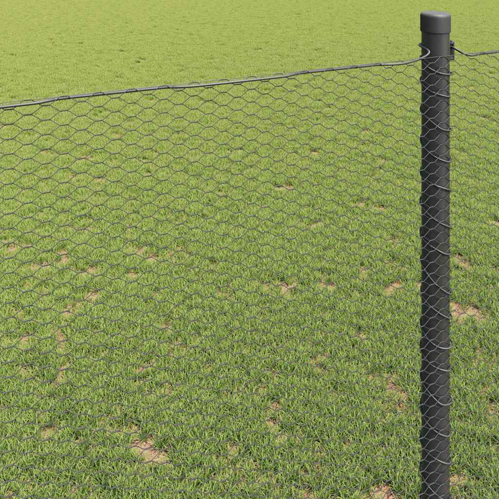 Hexagon Fence Grey 1.4 x 50 m PVC