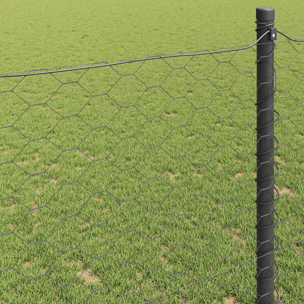 Hexagon Fence Grey 1.5 x 50 m PVC