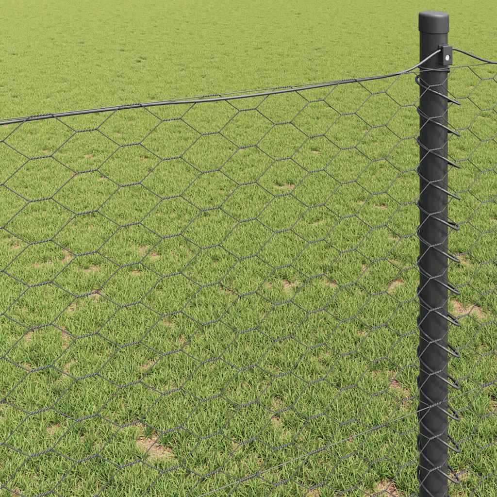 Hexagon Fence 0.5 x 100 m PVC Grey
