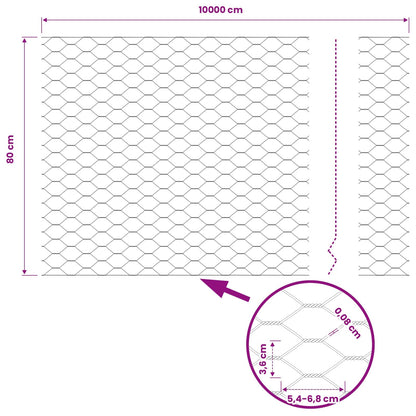 Hexagon Fence Grey 0.8 x 100 m PVC