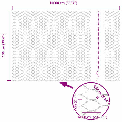 Hexagon Fence Grey 1 x 100 m PVC