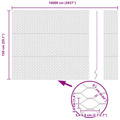 Hexagon Fence Grey 1.5 x 100 m PVC