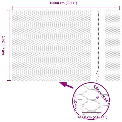 Hexagon Fence Grey 1.6 x 100 m PVC