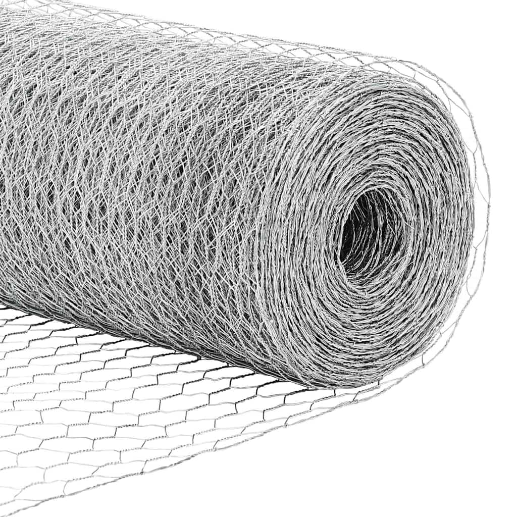 Hexagon Fence Silver 0.4 x 10 m Galvanised steel