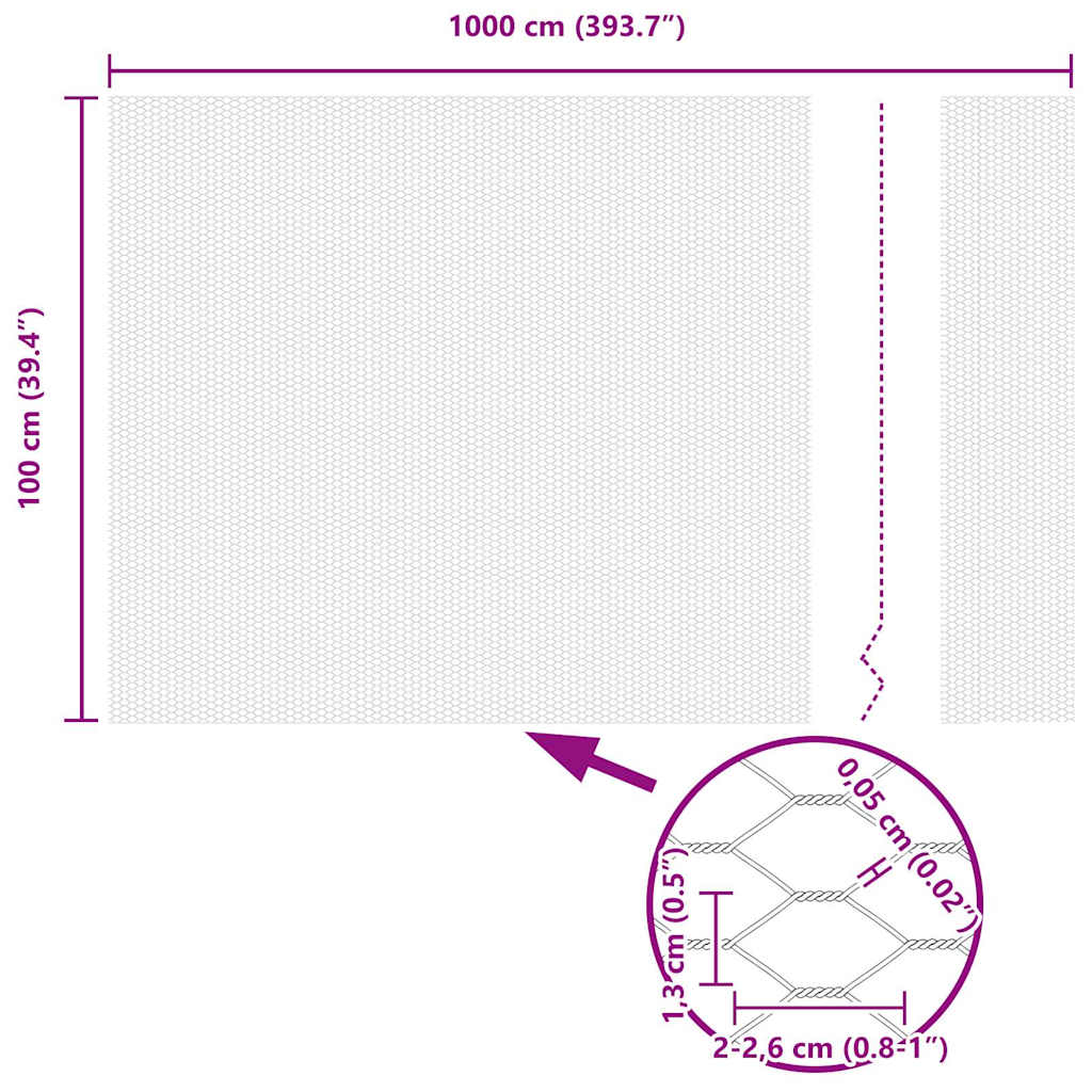 Hexagon Fence Silver 1 x 10 m Galvanised steel