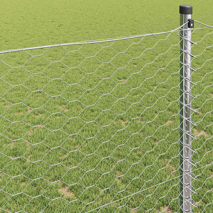Hexagon Fence Silver 1 x 10 m Galvanised steel