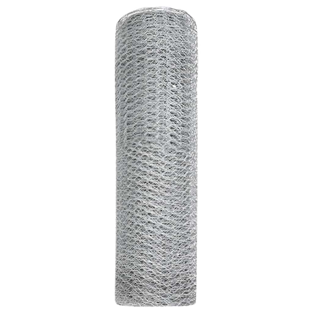 Hexagon Fence Silver 0.8 x 25 m Galvanised steel