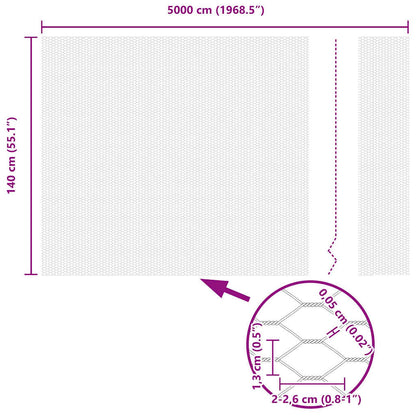 Hexagon Fence Silver 1.4 x 50 m Galvanised steel